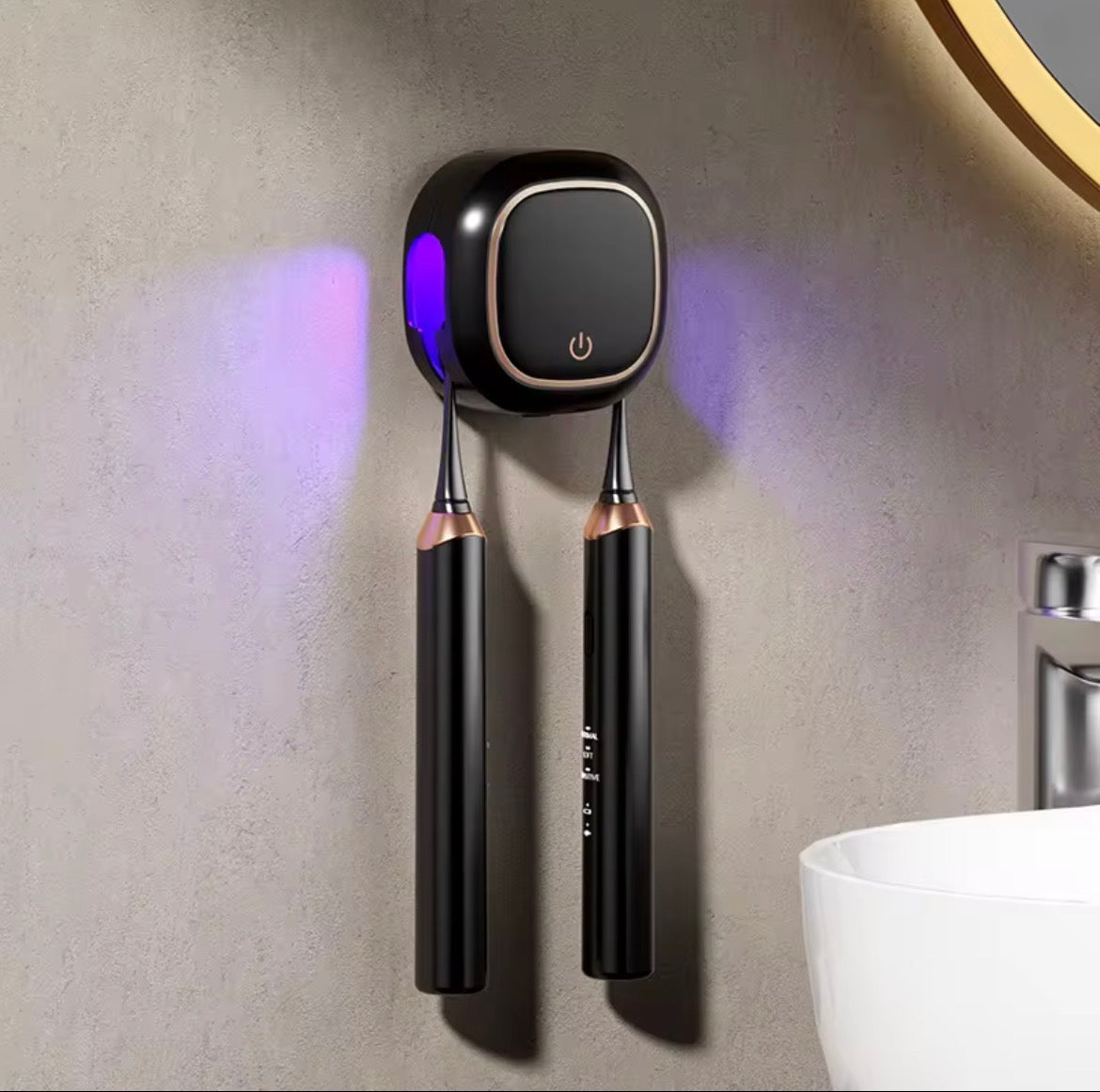 Support Intelligent UV pour Brosse de Précision – Porte-Brosse Murale Hygiène & Design