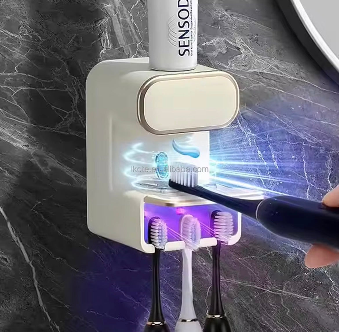 Station dentaire murale 2-en-1 UV + dentifrice montage mural salle de bains